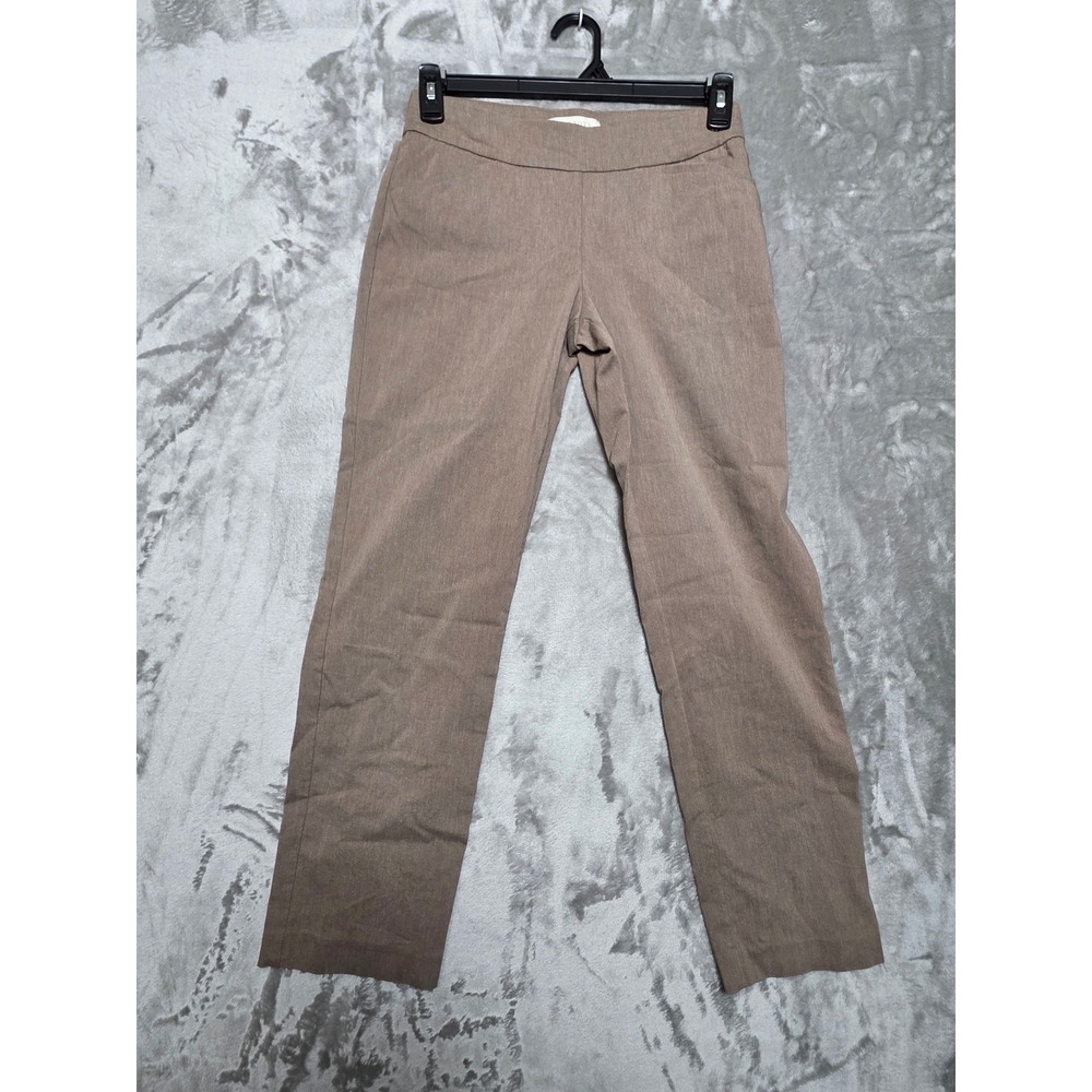 Talbots Petite Women 4P Tan Pull On Straight Leg Stretch Pants Professional - Picture 1 of 8